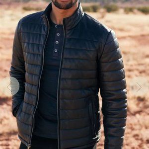 Overland Gavin Italian Lambskin Leather Jacket New